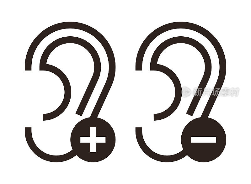 Ear icons. Hearing icons set